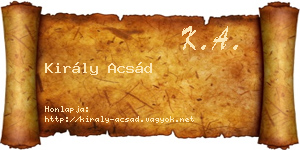 Király Acsád névjegykártya