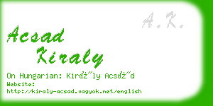 acsad kiraly business card